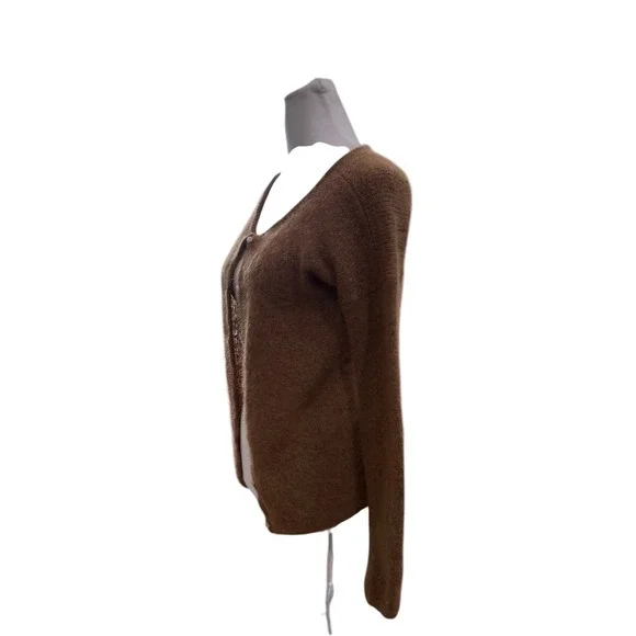 Sezane Gaspard Cardigan Camel Brown Mohair Alpaca Knit Sweater Womens XS - Picture 5 of 8